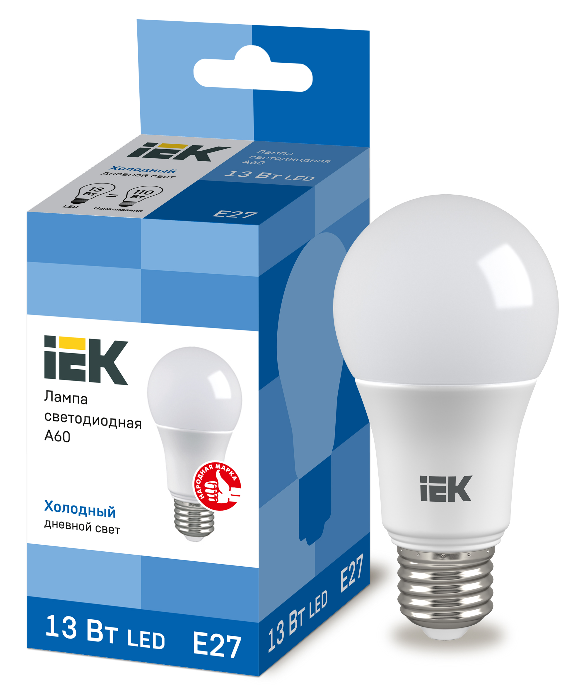 LED - A60-FR-13W-230V-E27-6500K "IEK" (10/100)