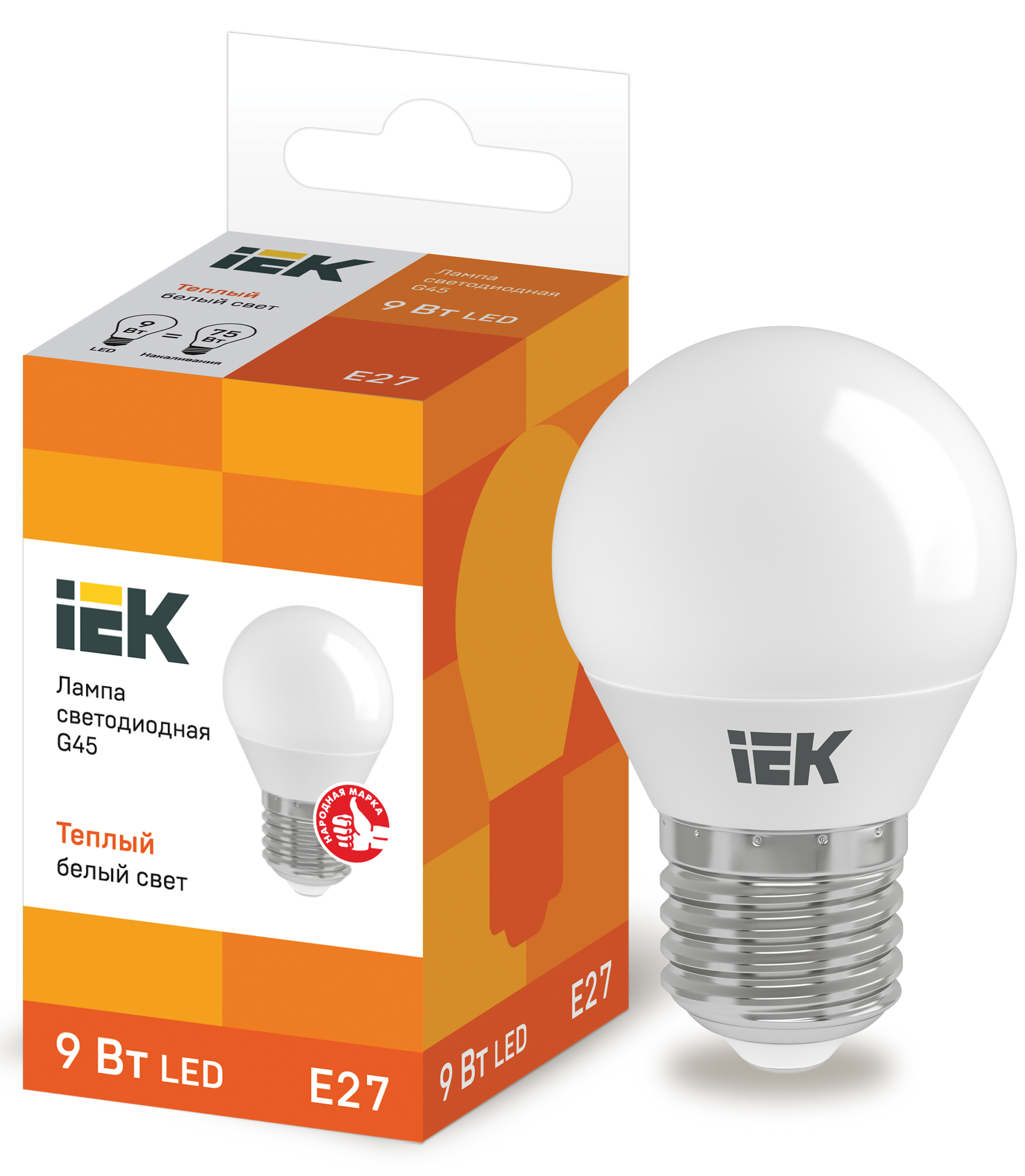  LED -09W-3000K-E27-230V  G45-FR  "IEK" (10/100)
