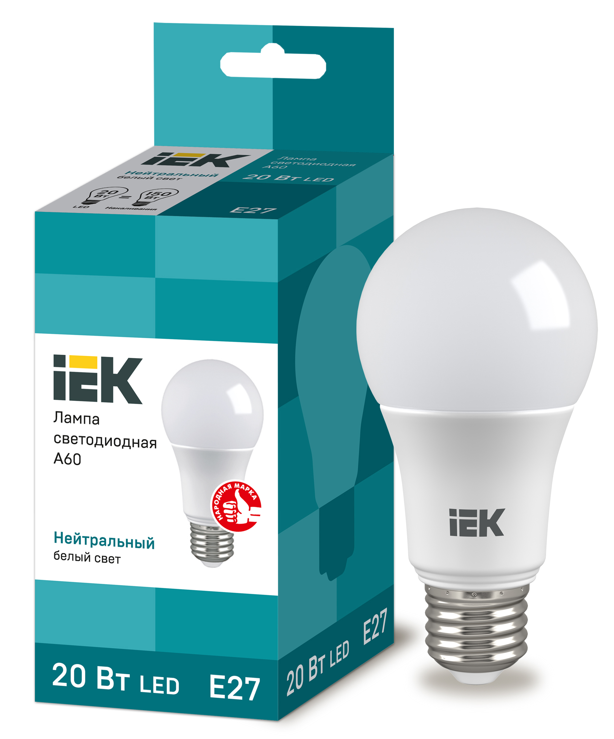 LED - A60-FR-20W-230V-E27-4000K "IEK" (10/100)