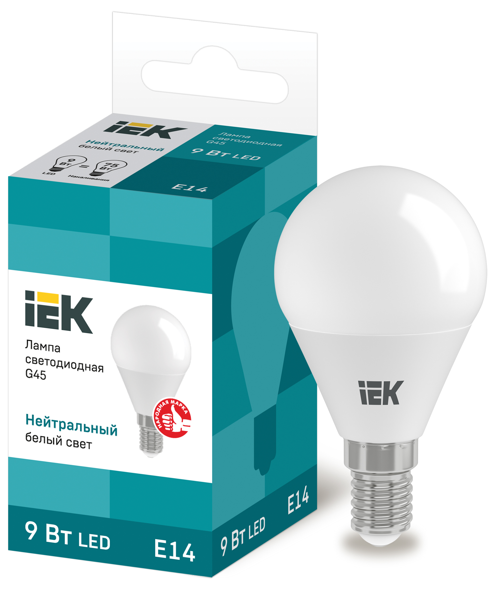  LED - G45-FR-9W-230V-E14-4000K "IEK" (10/100)