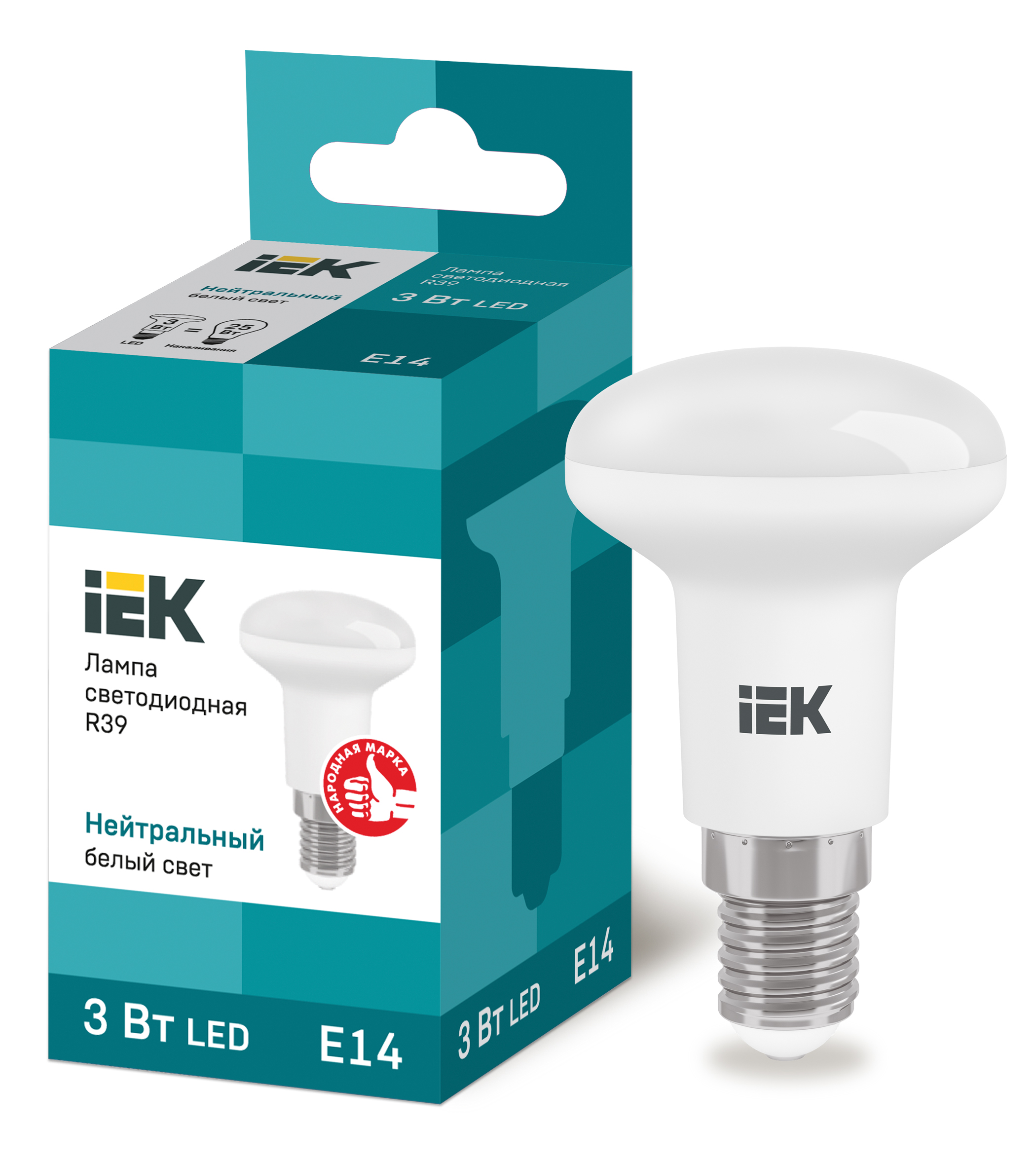  LED - R39-FR-3W-230V-E14-4000K "IEK" (10/100)