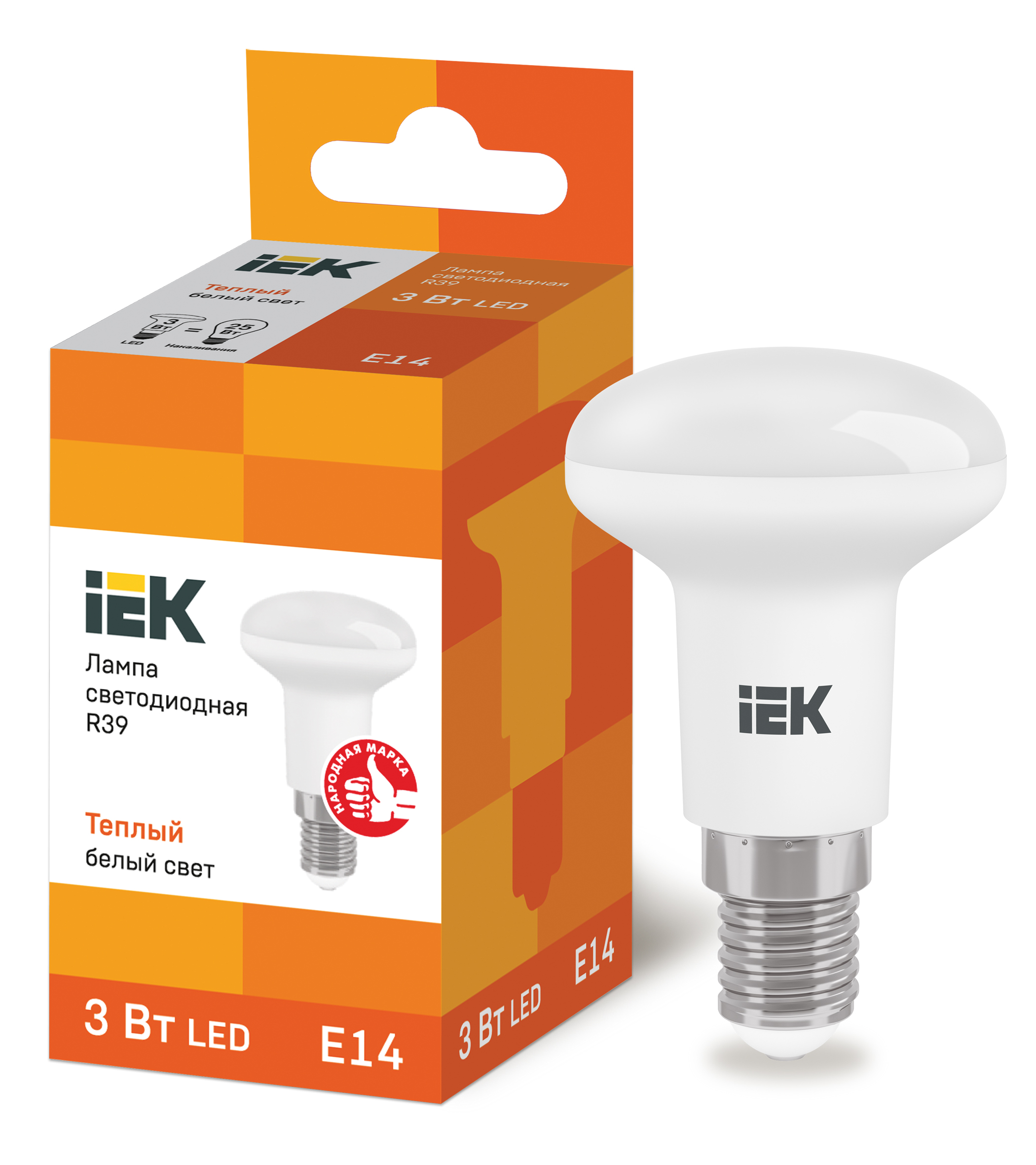  LED - R39-FR-3W-230V-E14-3000K "IEK" (10/100)