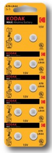   - AG13 (LR44) Alkaline 1.5V  BP-10 "Kodak" (10/100/1000)