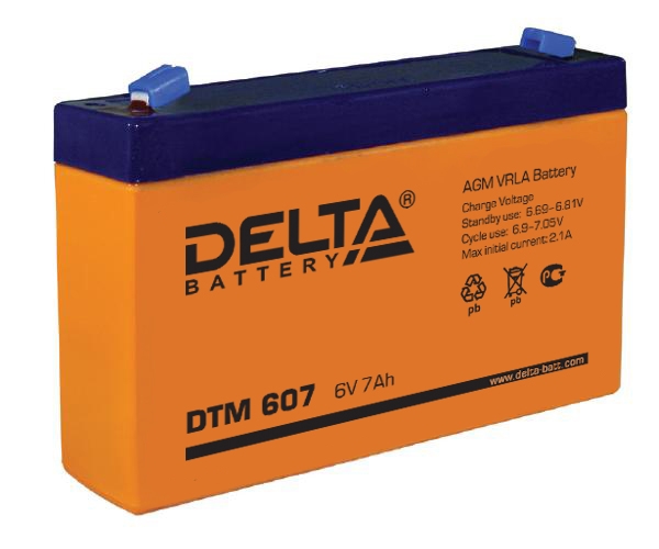  AGM - DTM 607 6 7 15134100 1,2 "Delta Battery, 