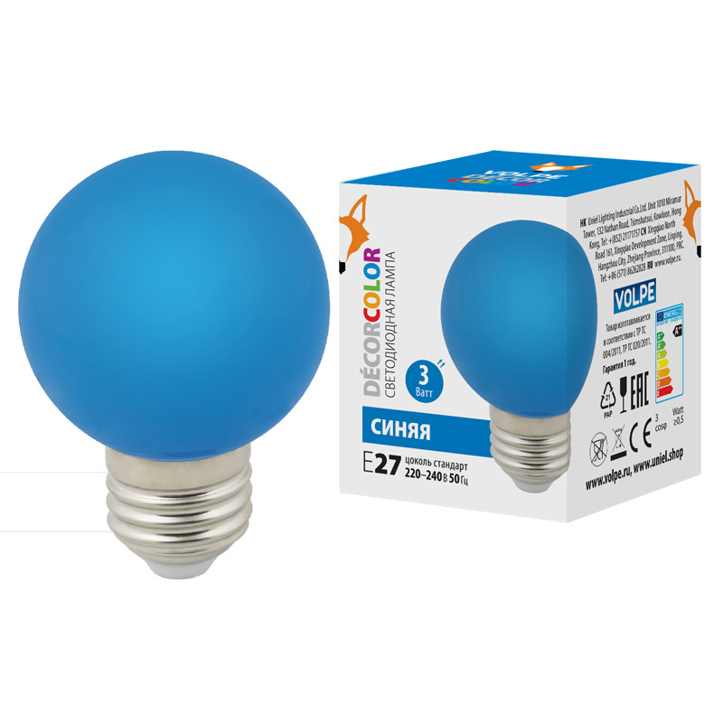 LED--G60-3W/BLUE/E27/FR/C  .. "" .