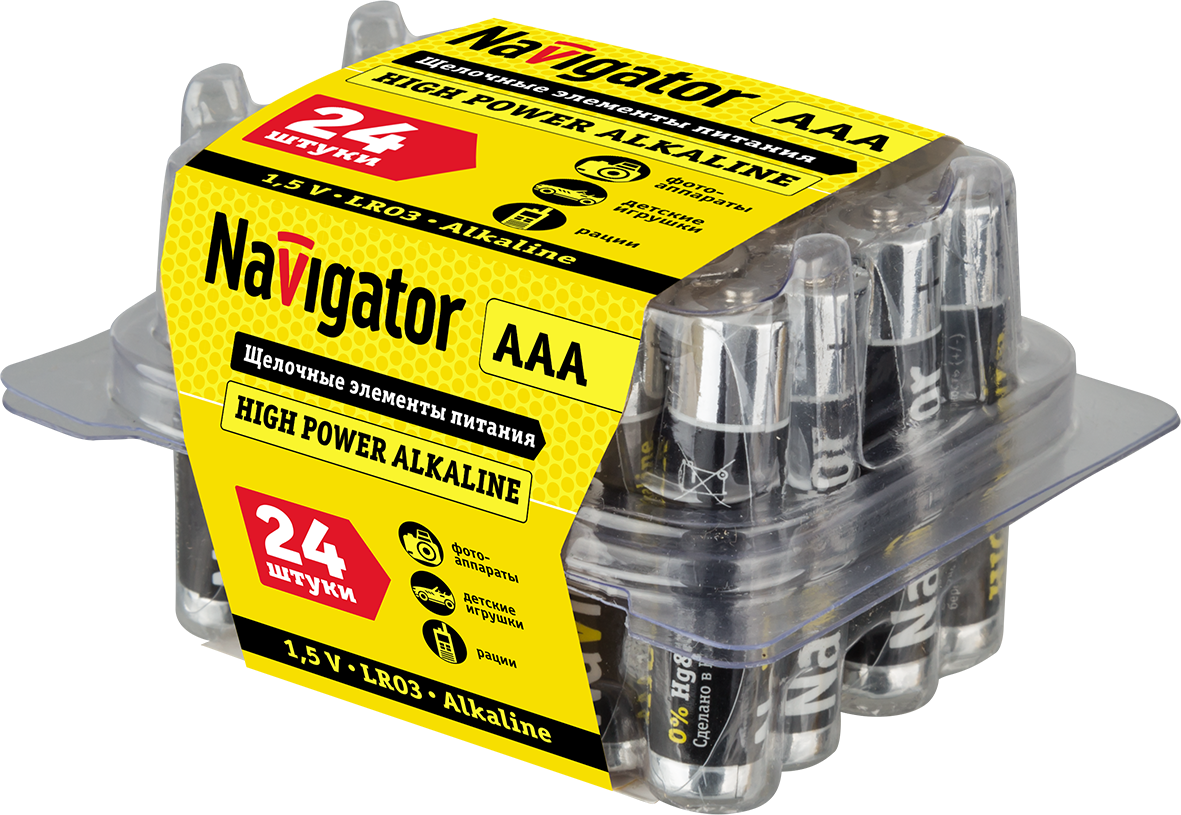  AAA - LR03 Alkaline 1,5V High Power BOX-24 "Navigator"