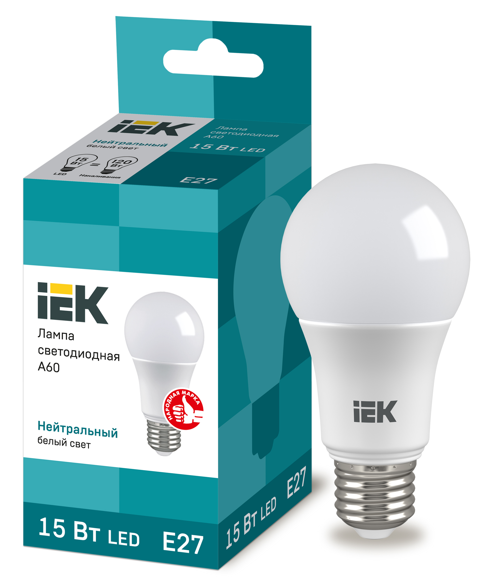 LED - A60-FR-15W-230V-E27-4000K "IEK" (10/100)